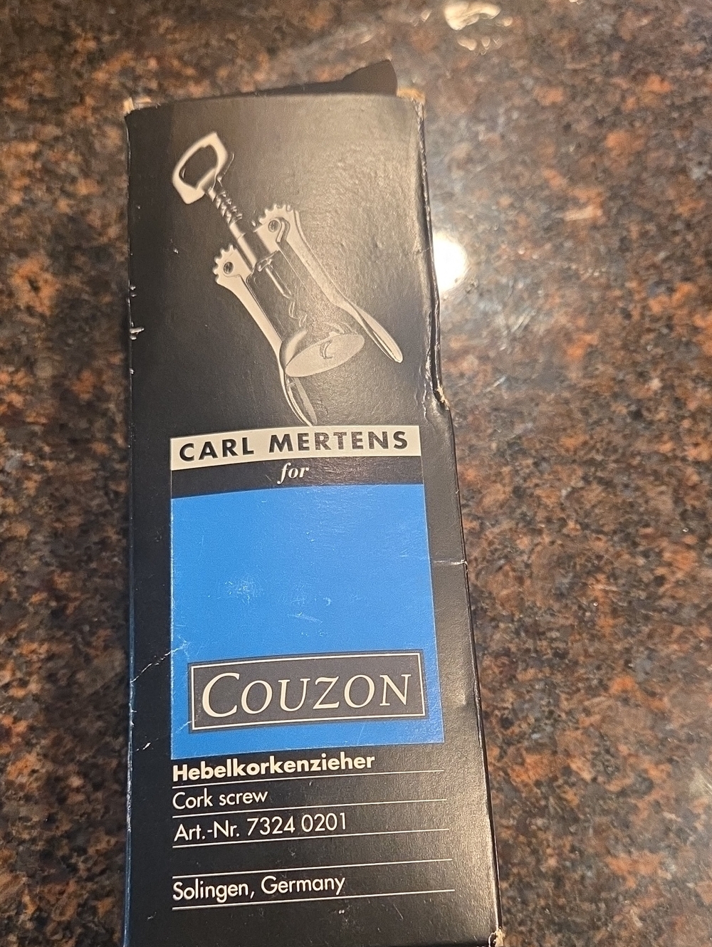 Couzon Carl Mertens Black and Blue Corkscrew Box